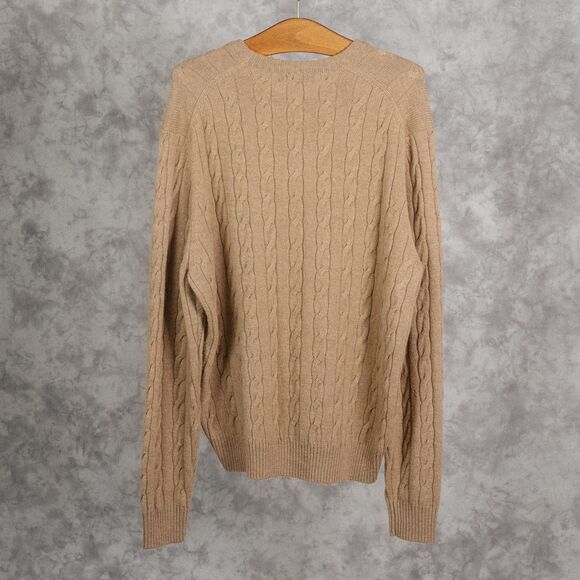 Brooks Brothers | Beige Sweater | Cable Knit | Large | 100% Lambswool - Picture 2 of 4